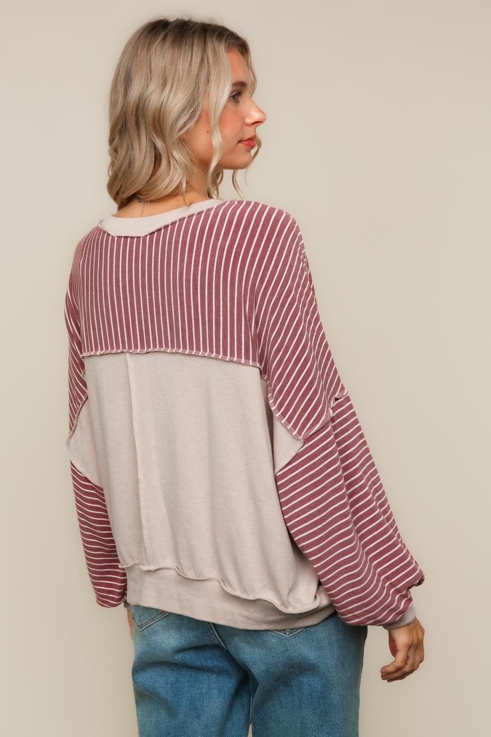 Crew Neck Loose Fit Pullover Knit Top
