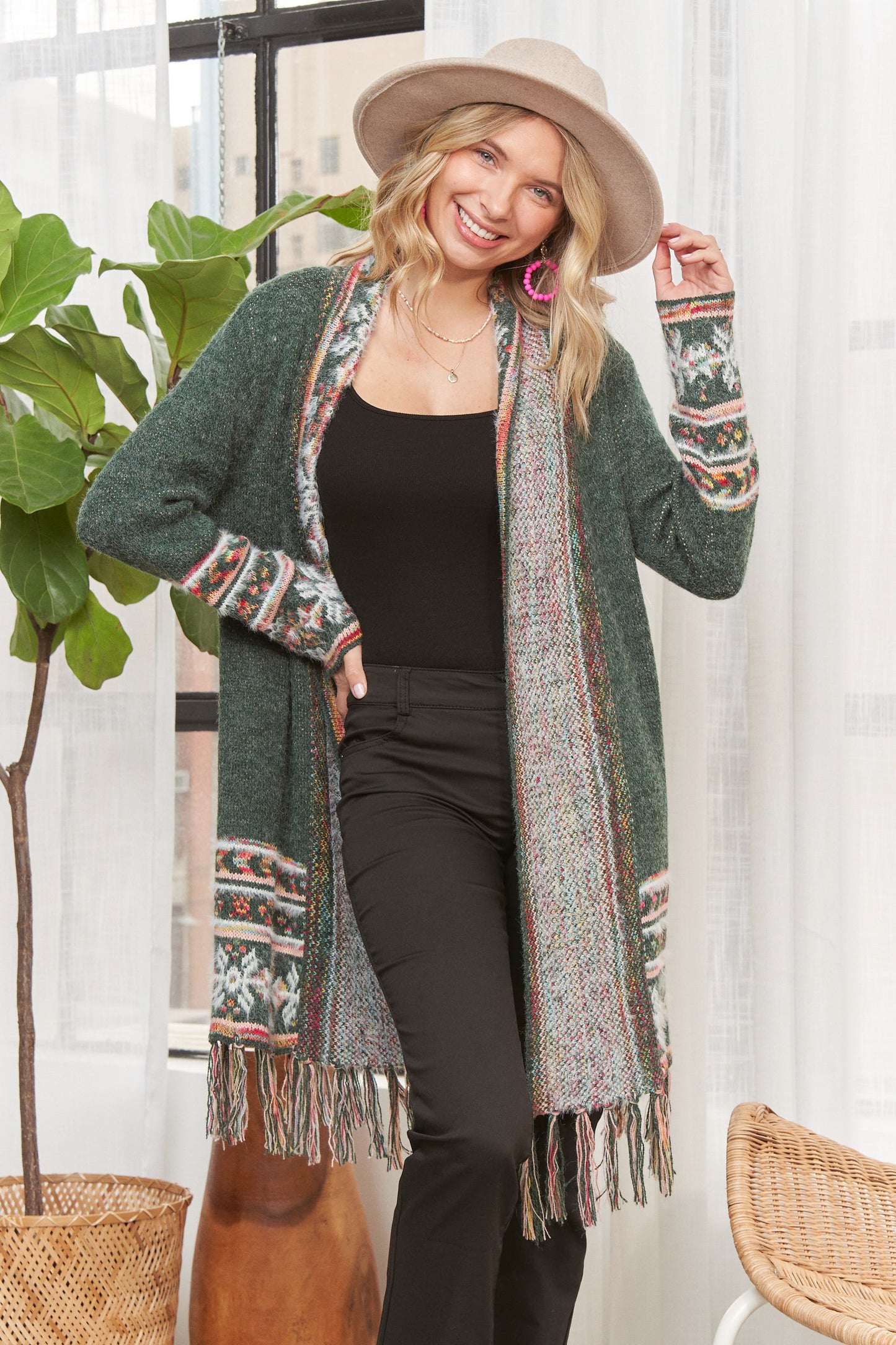 Fringe Hem Cardigan
