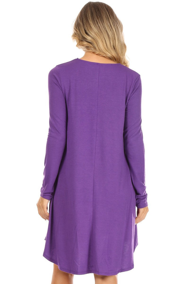 A-line, Long Sleeve Dress