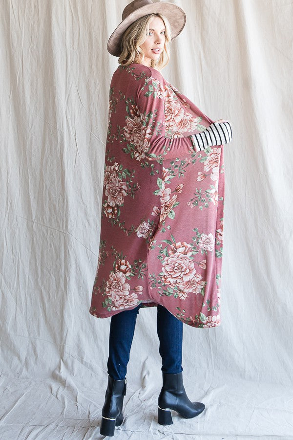Floral Print Maxi Cardigan