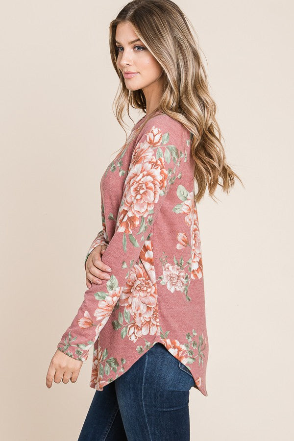 Relaxed Fit Floral Print Top