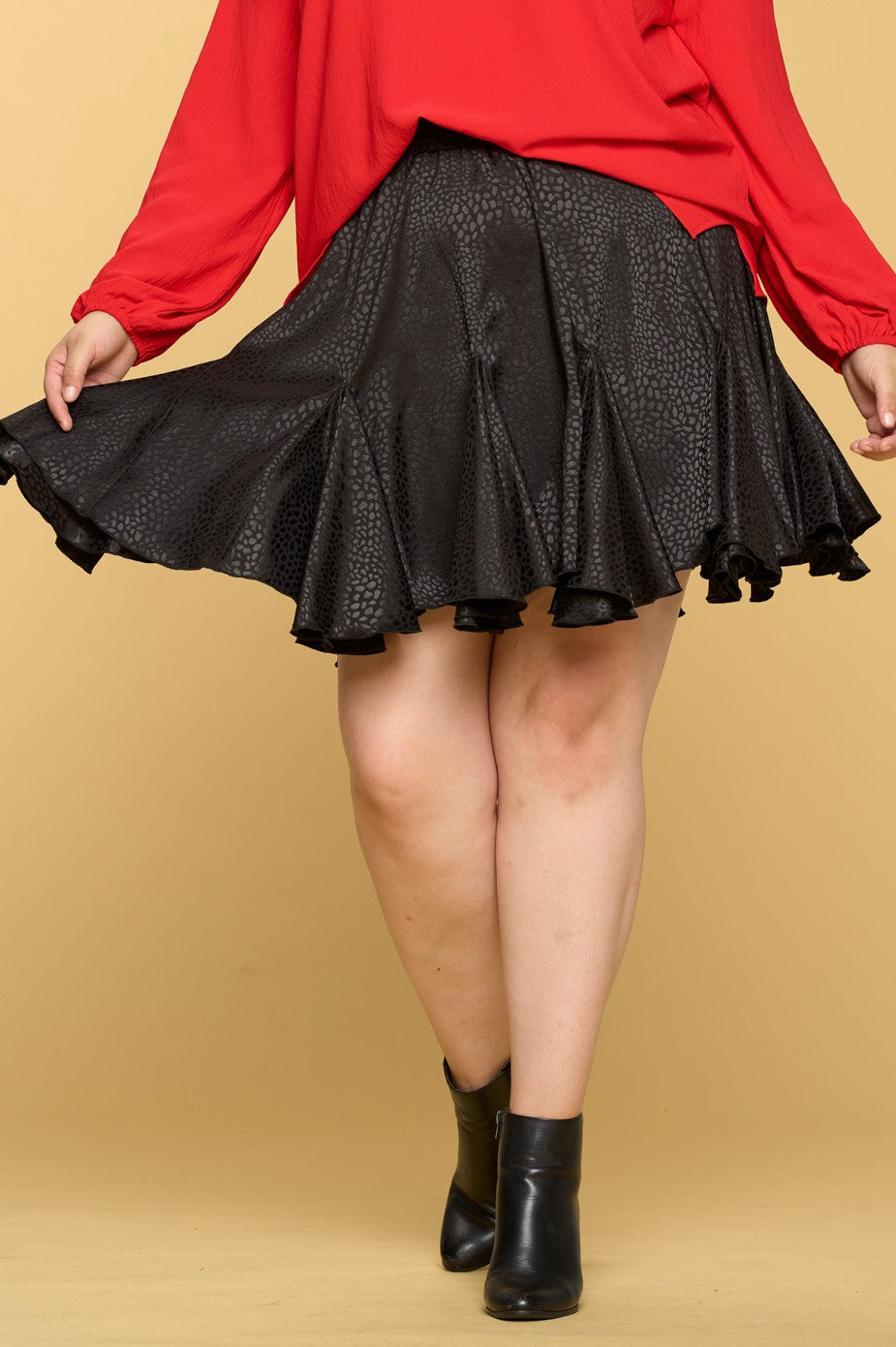 Ditzy Leopard Print Satin Mini Skirt