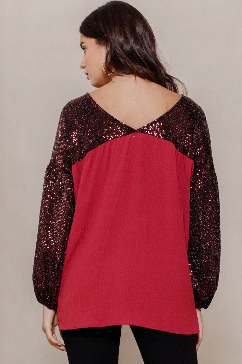 Solid Woven Babydoll Blouse