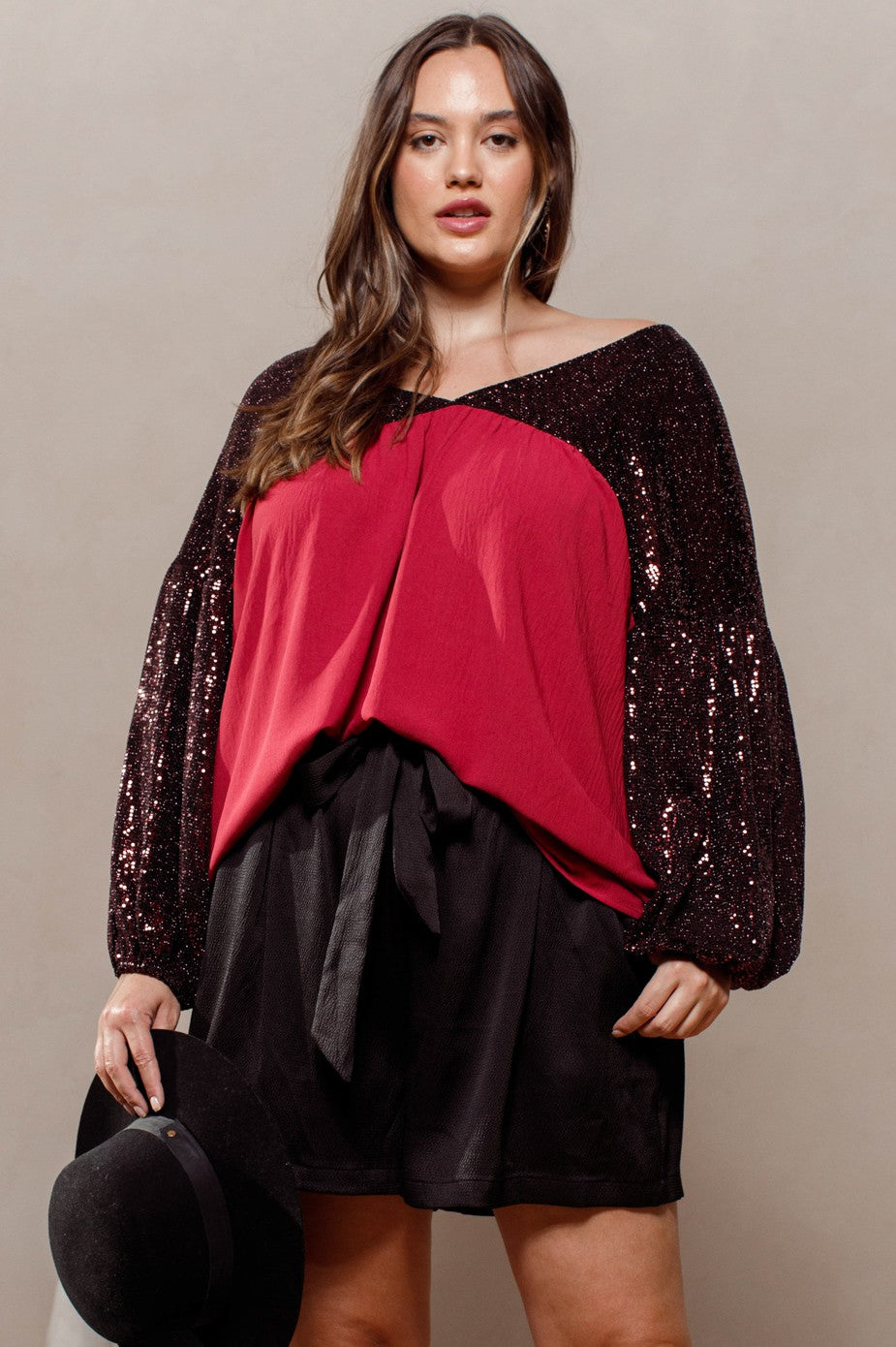 Solid Woven Babydoll Blouse