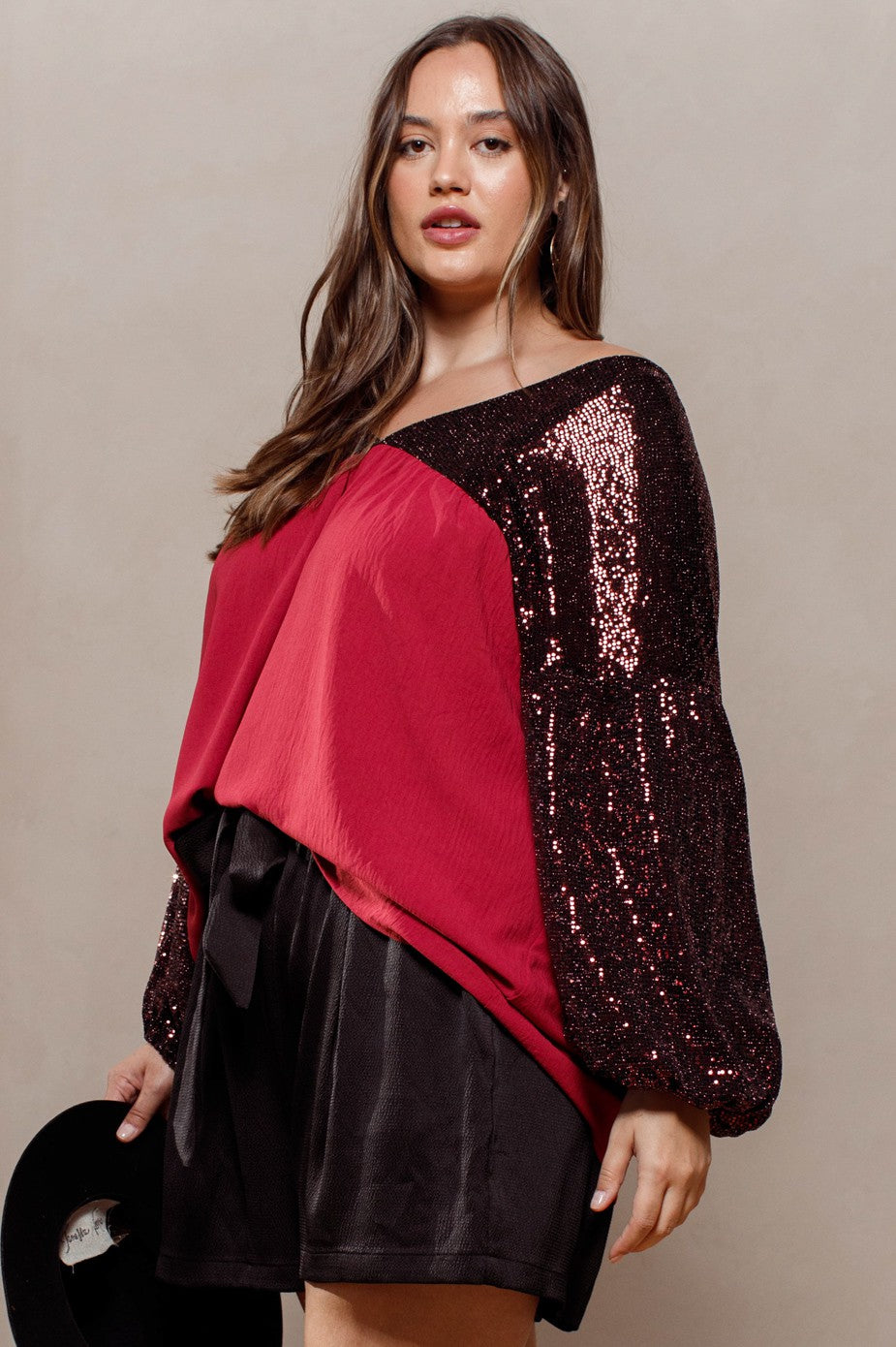 Solid Woven Babydoll Blouse