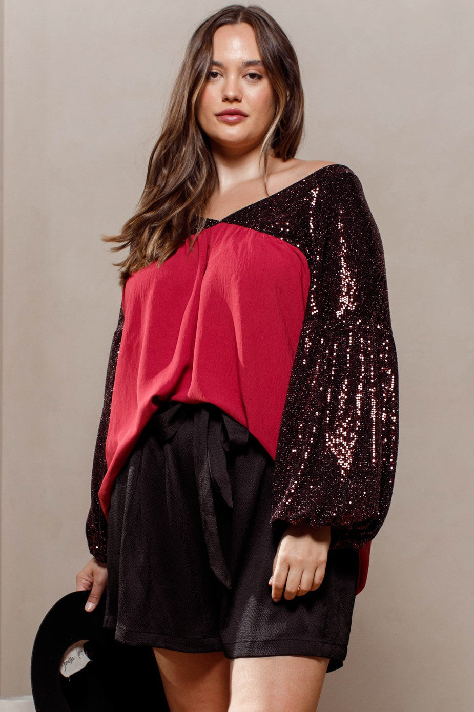 Solid Woven Babydoll Blouse