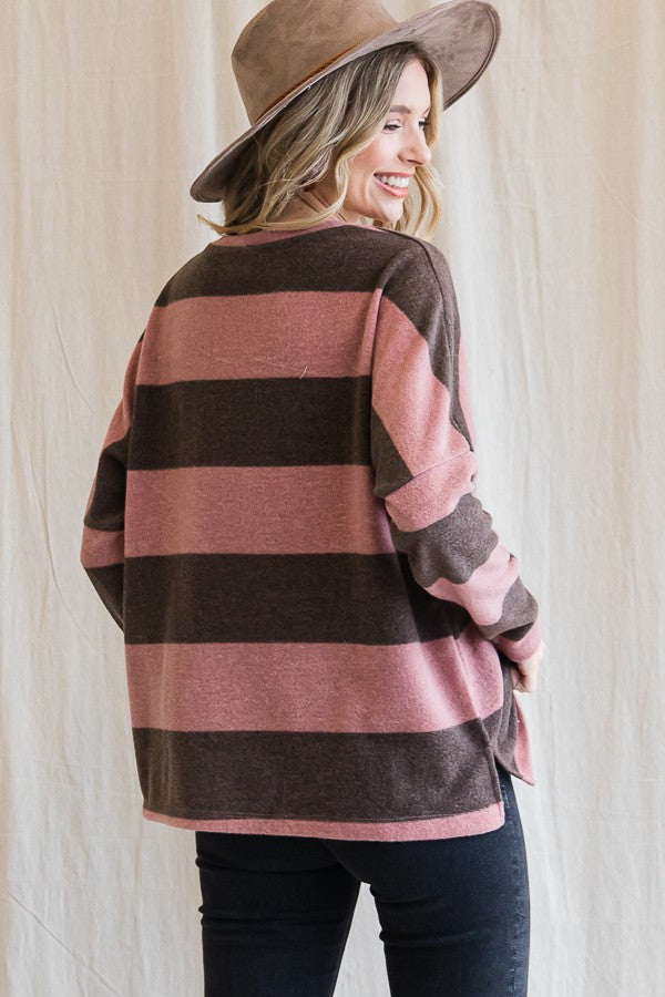 Stripe Drop Shoulder Top
