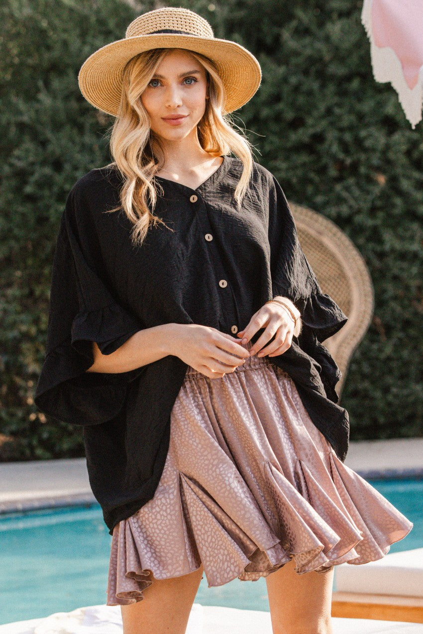 Ditzy Leopard Print Satin Skirt