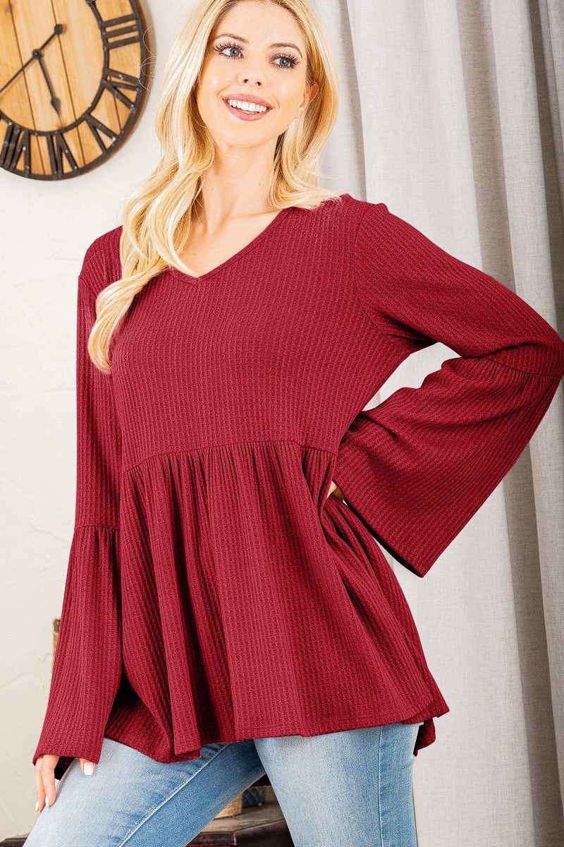 Solid Top With Ruffled