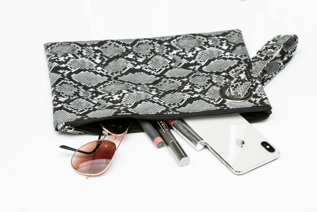 Snake Print Oversized Everyday Clutch