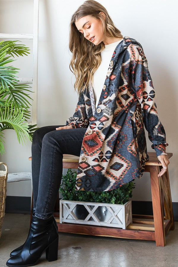 Hood Multi Color Shacket