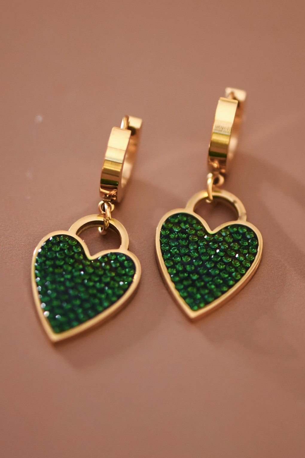 18k Waterproof Stainless Steel Heart Earrings