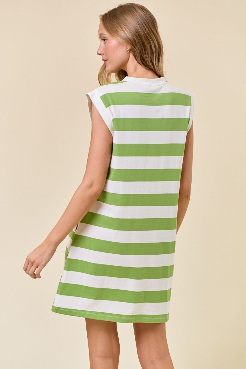 Rugby Striped French Terry Mini Dress