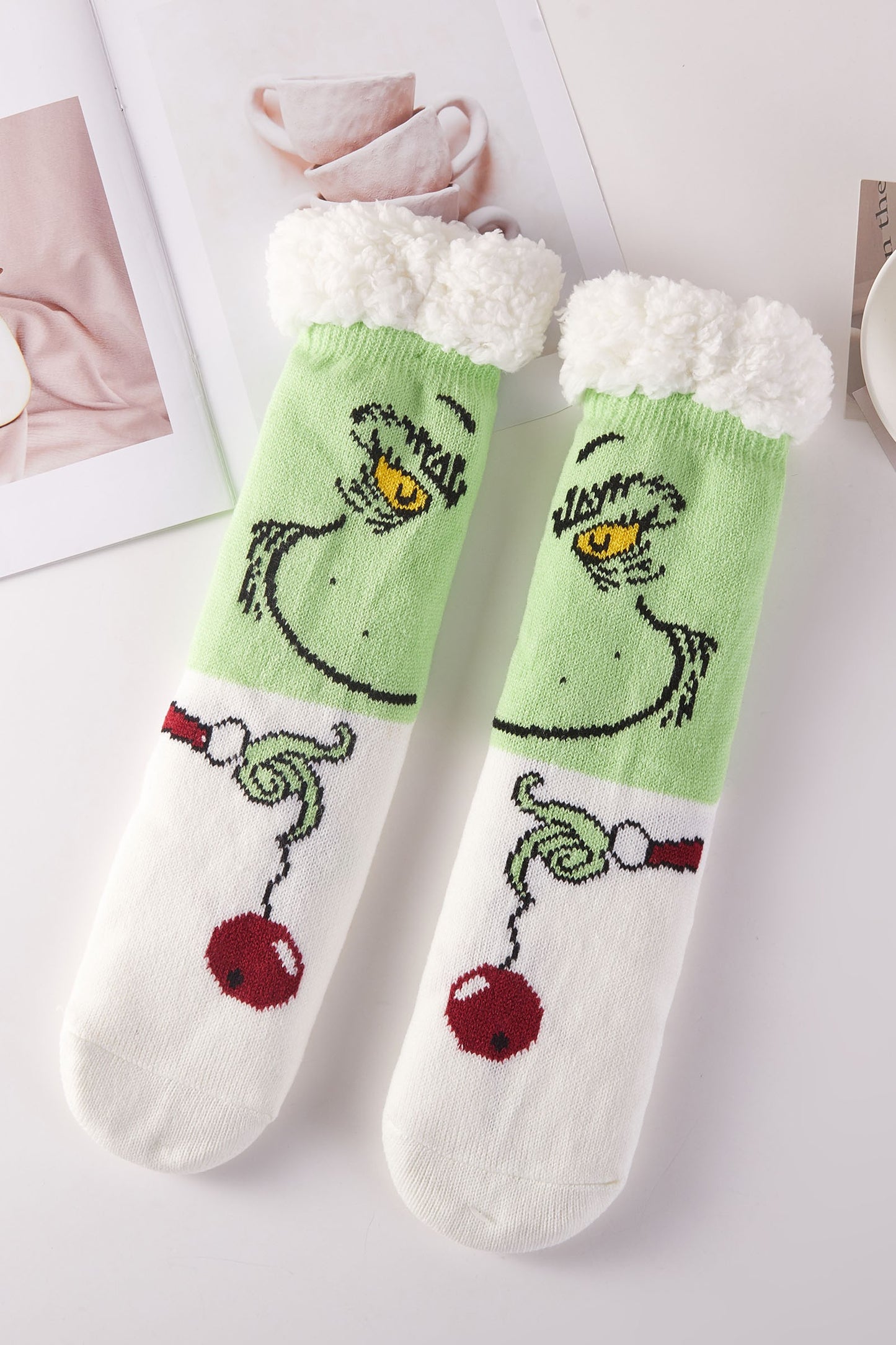 Holiday Grinch Non-slip Winter Socks Set