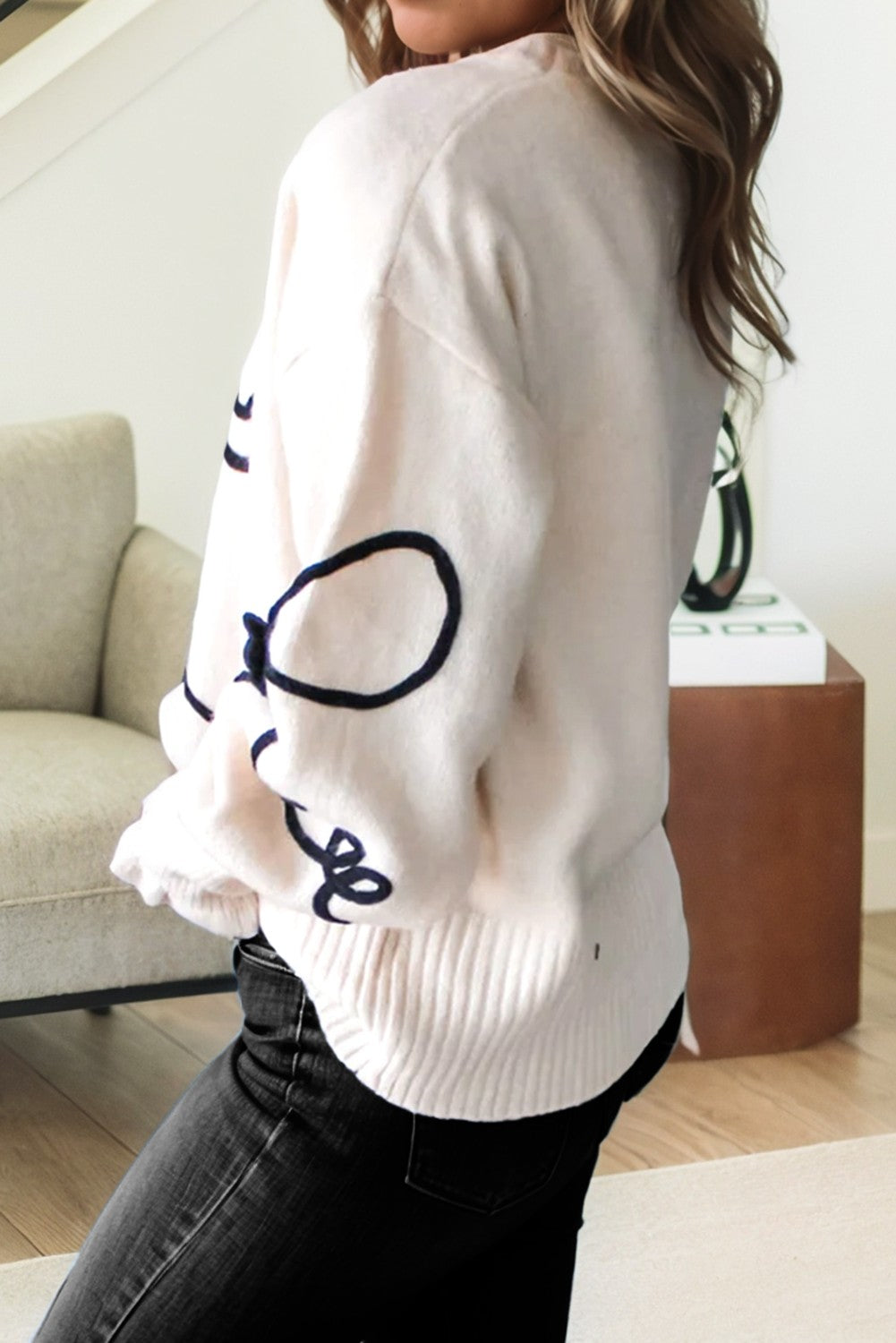 Warmest Wishes Bow Sweater Cream