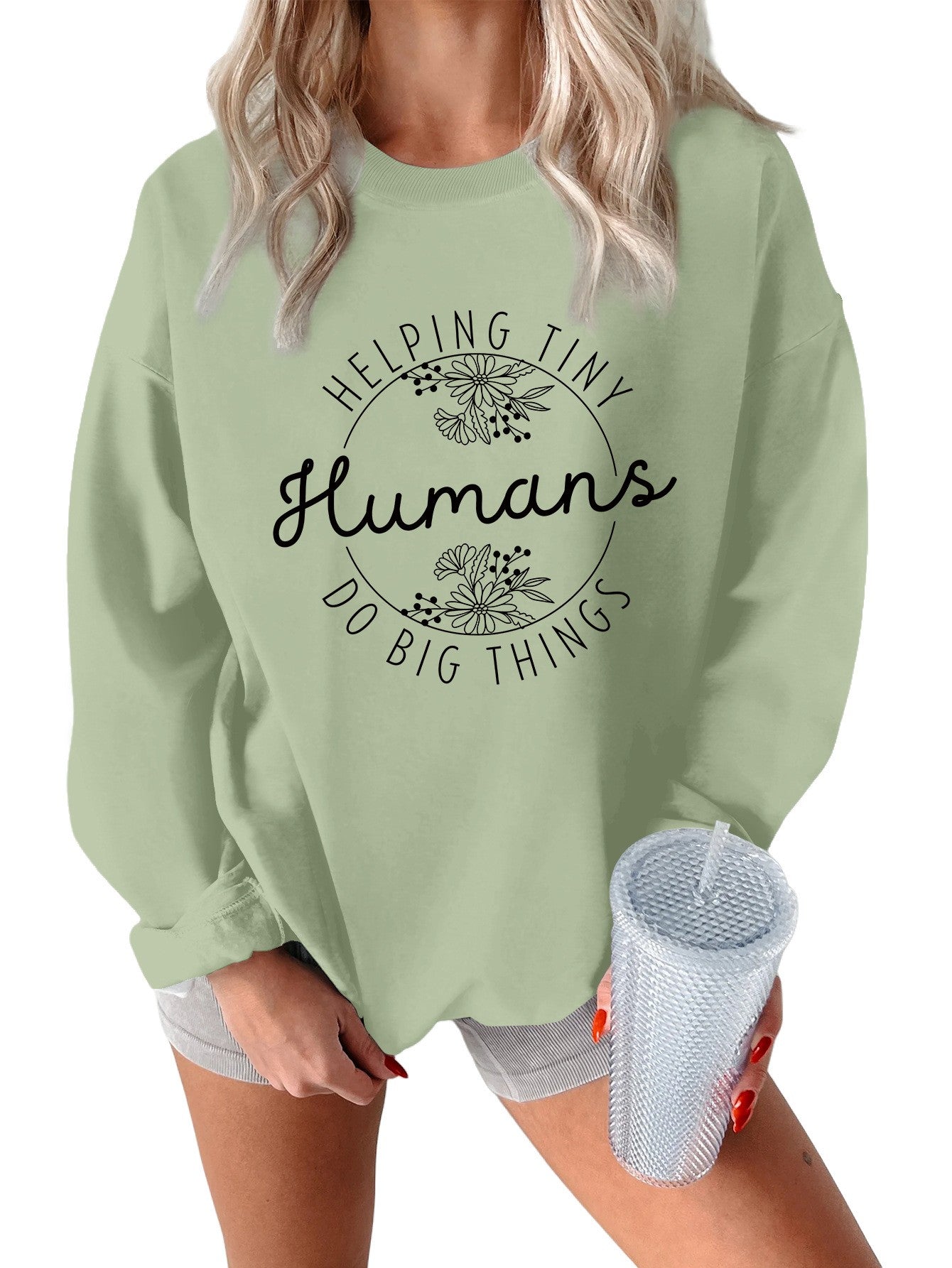 Helping Tiny Printed Thickened Warm Hoodie
