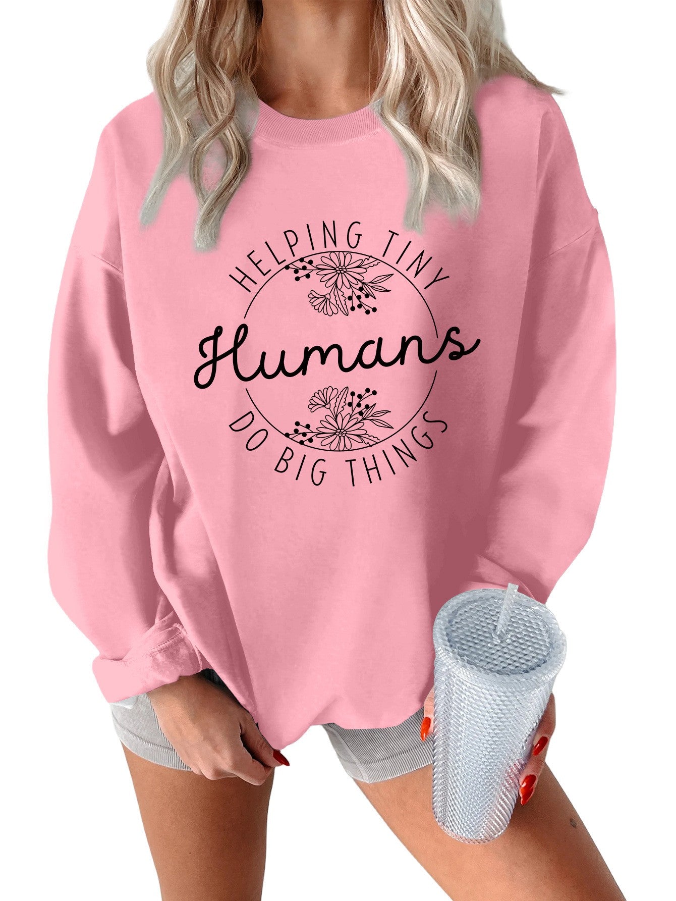 Helping Tiny Printed Thickened Warm Hoodie