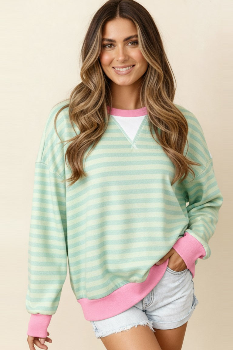Crew Loose Fit French Terry Pullover Top