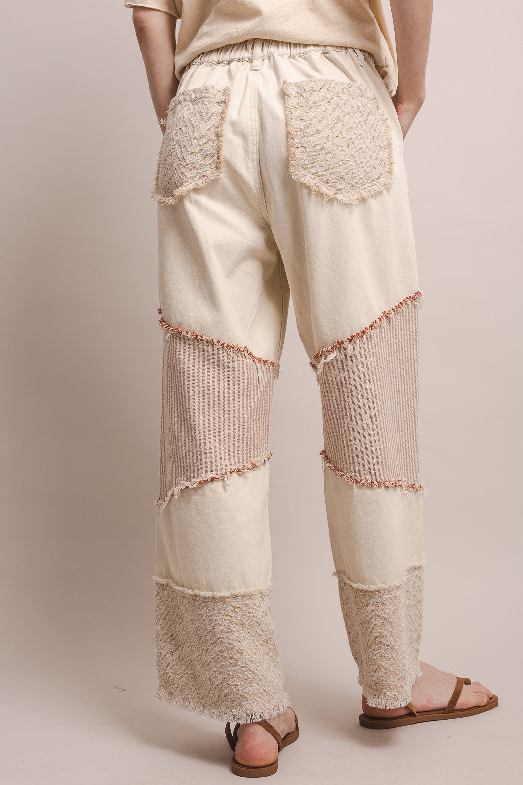 Contrasting Panel Patchwork Pants