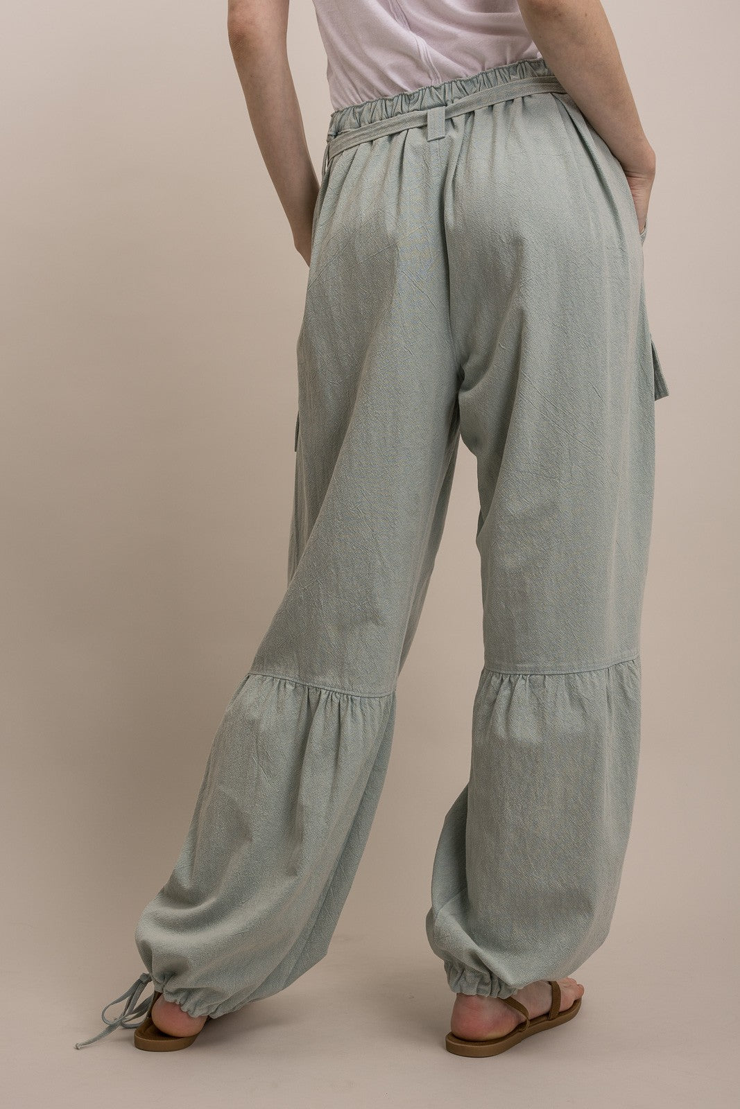 Ruched Seamed Cargo Pants