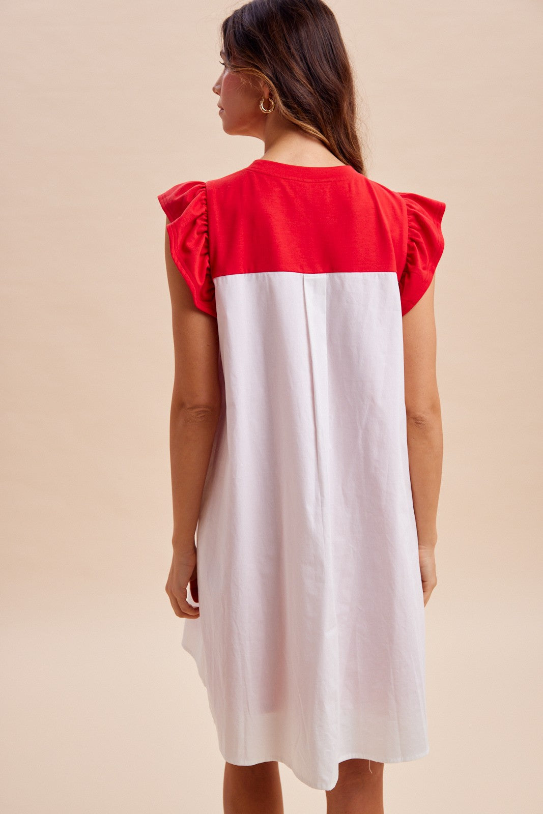 4th Of July Star Patch Mixed Media Mini Dress