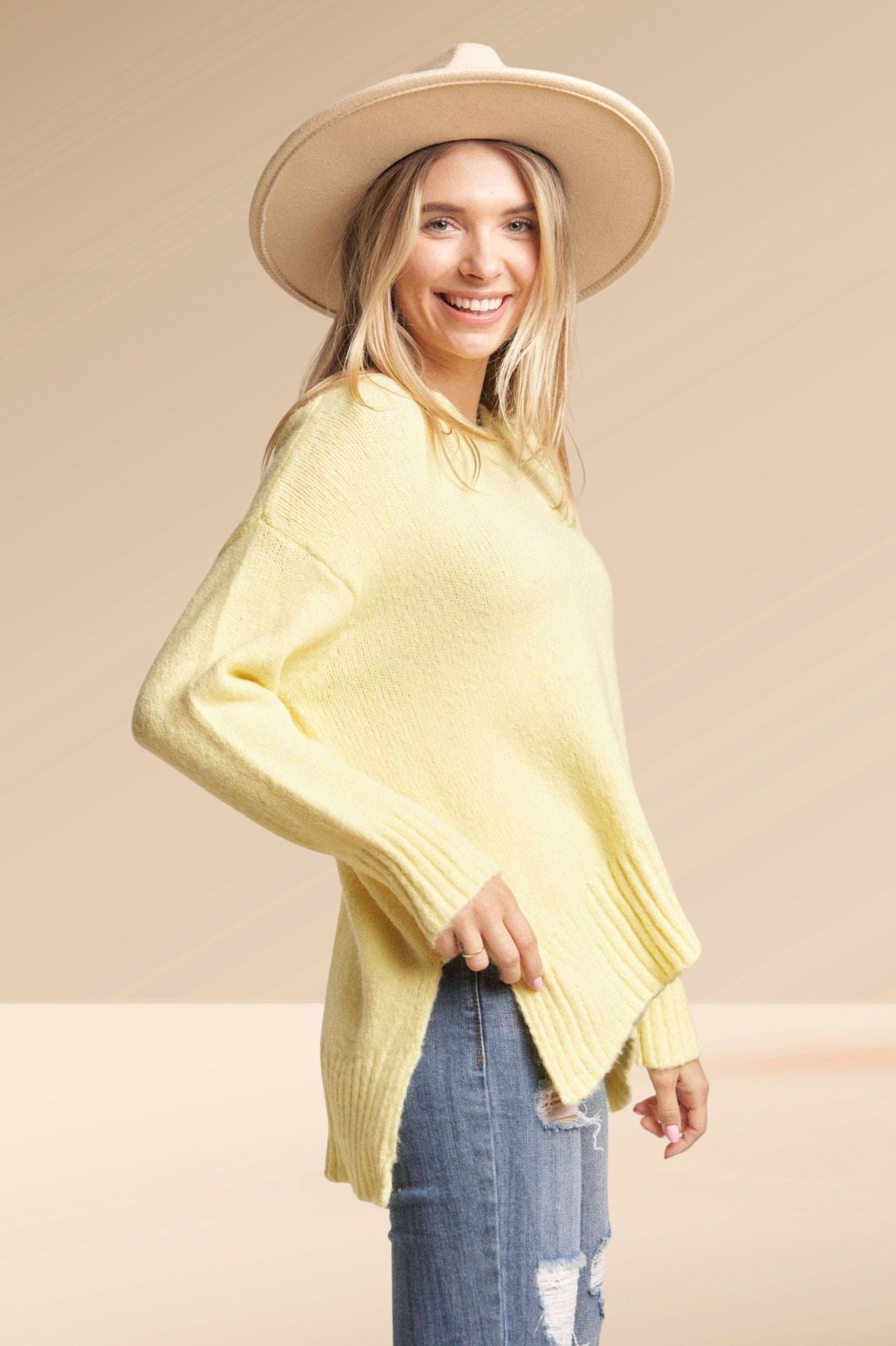 Side Slit Sweater Top