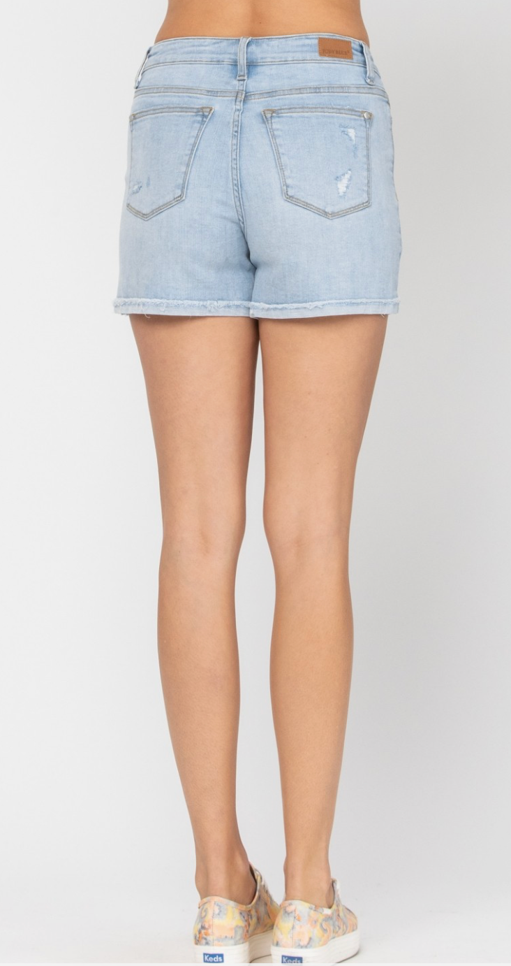 Judy Blue chic light wash denim shorts