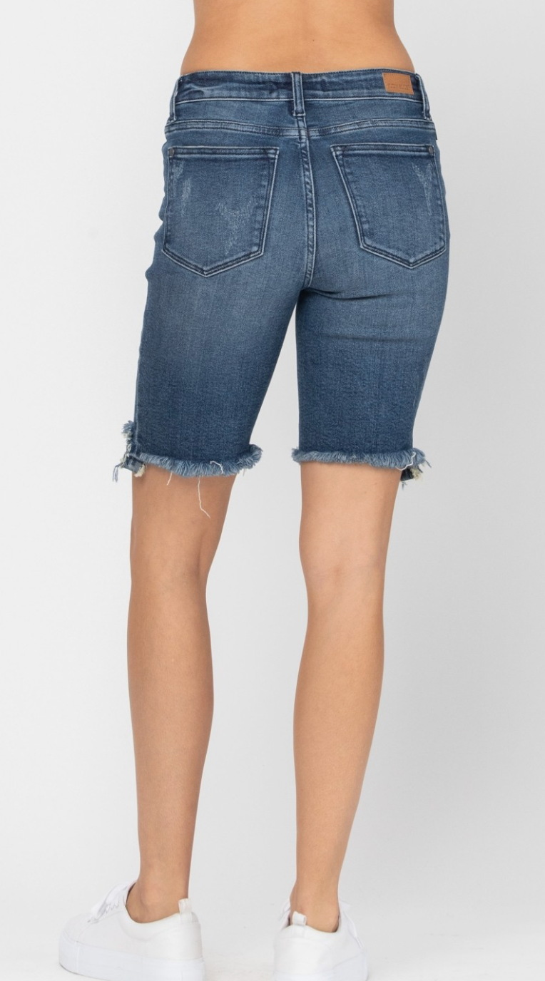 Judy Blue high-rise dark wash Bermuda shorts
