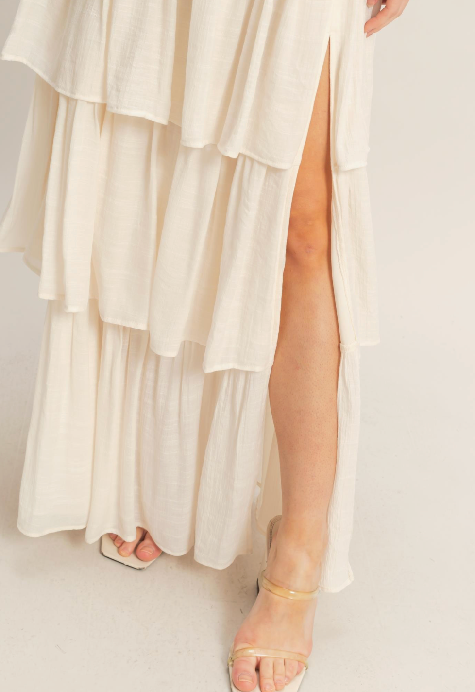 Tiered Strapless Ruffle Dress