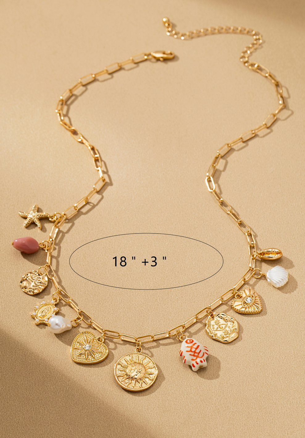 Coastal Medallion Charm Necklace Ceramic Coastal Medallion Charm Necklace Ceramic