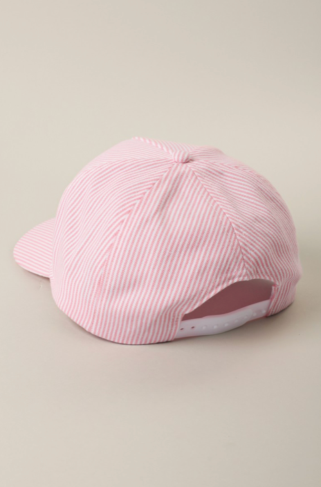 Lobster Embroidered Patch Seersucker Trucker Hat