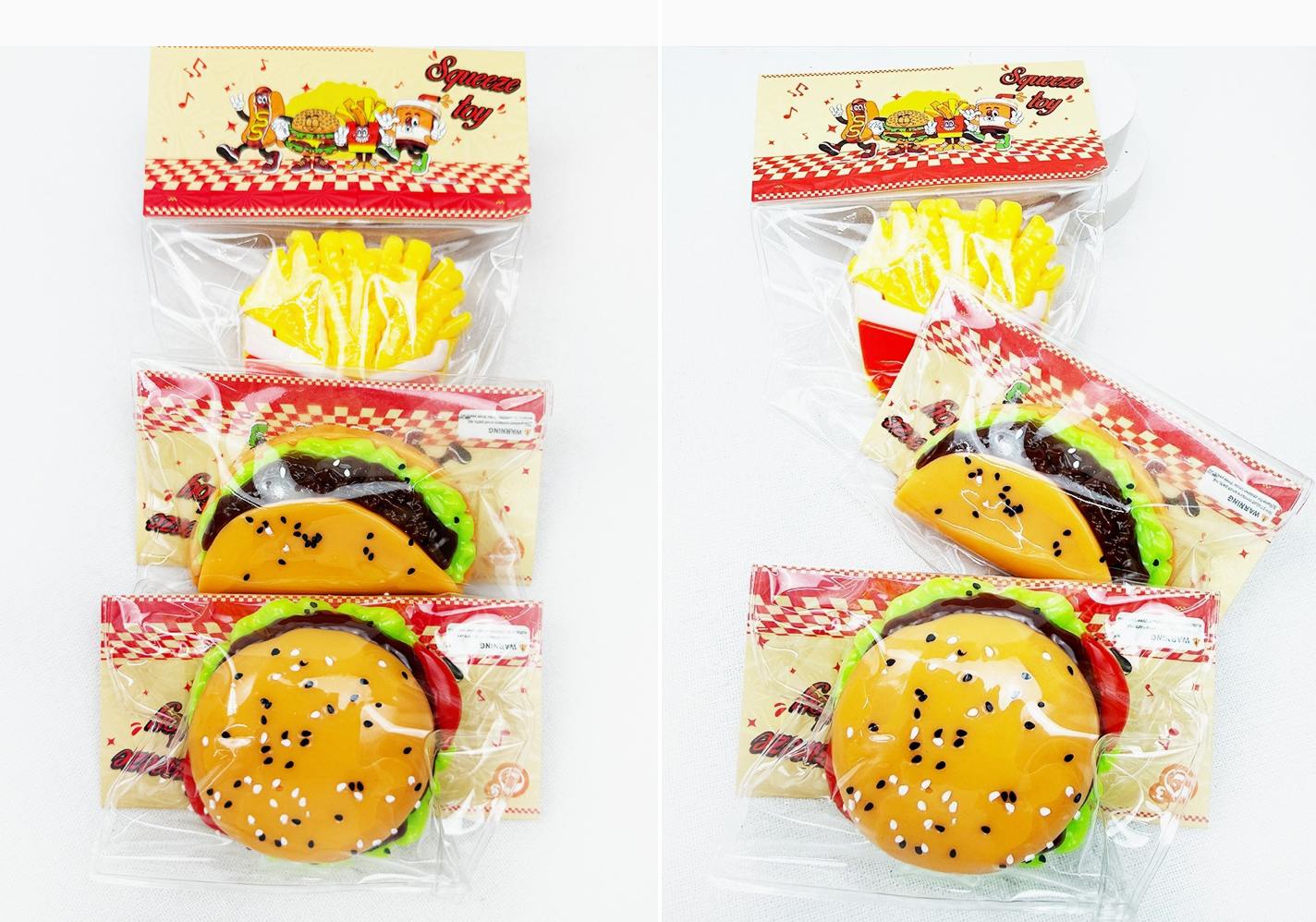 Hamburger And Fast Food Pinch Squishy Toy
