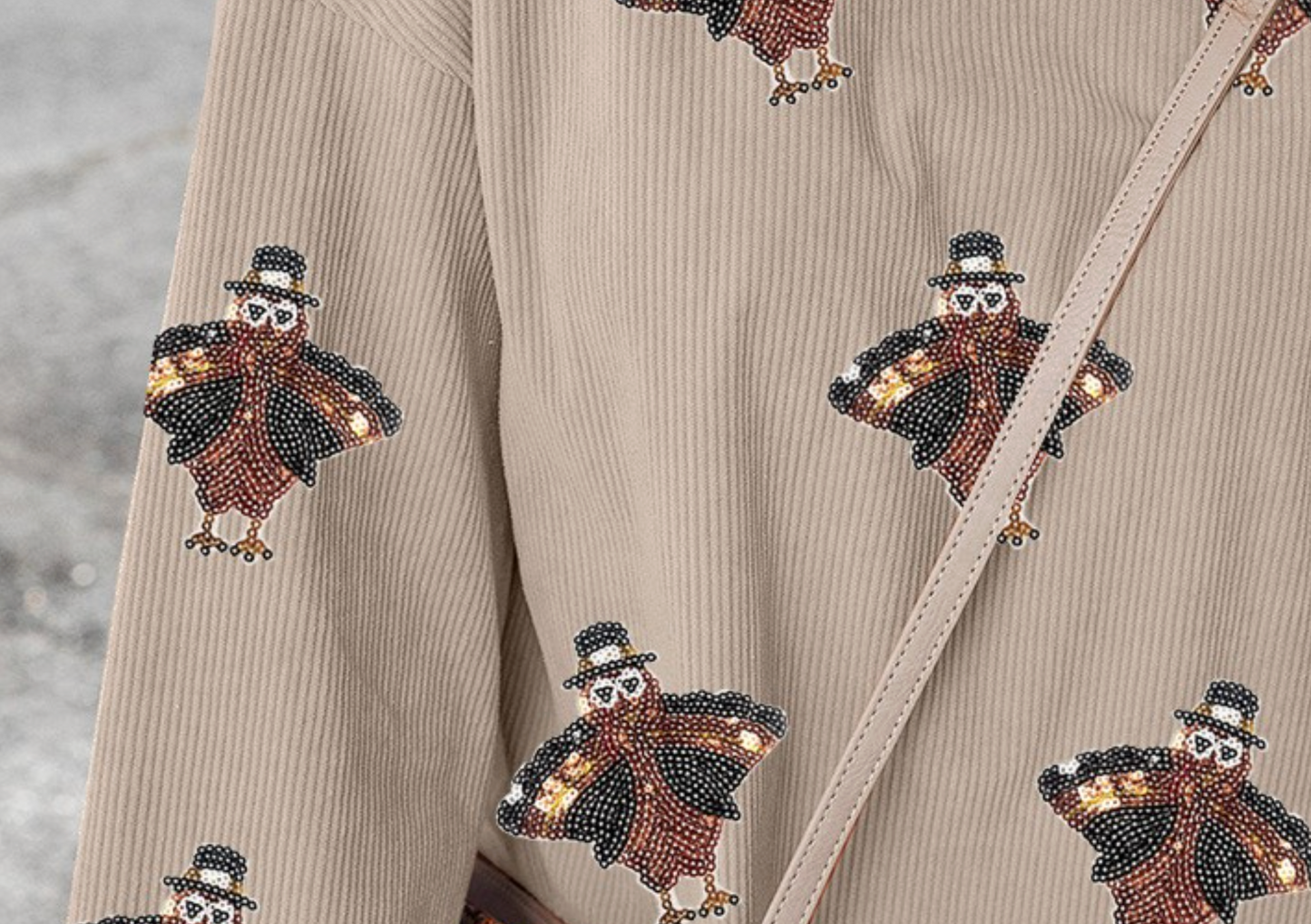 Thanksgiving Turkey Graphic Baggy Sweatshirt