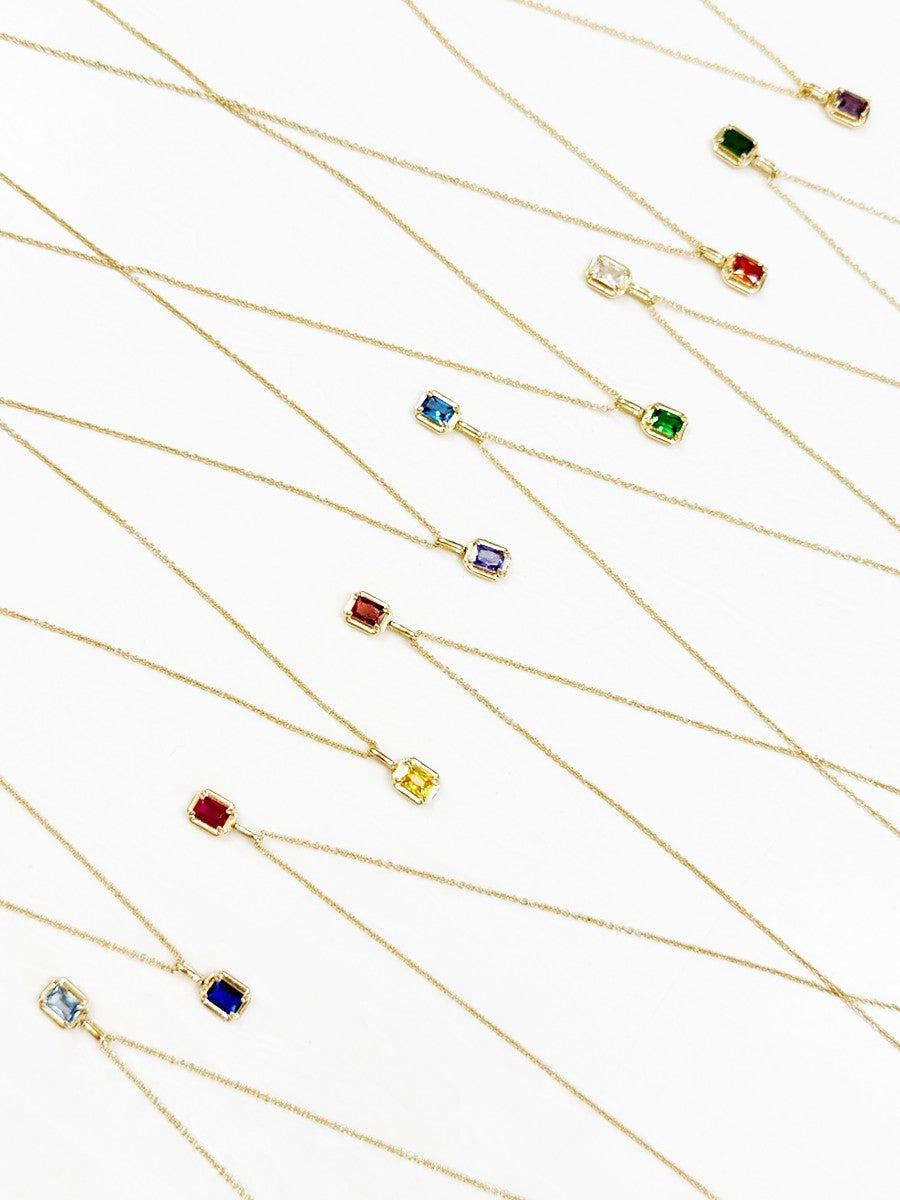 Glass Birthstone Set Necklace