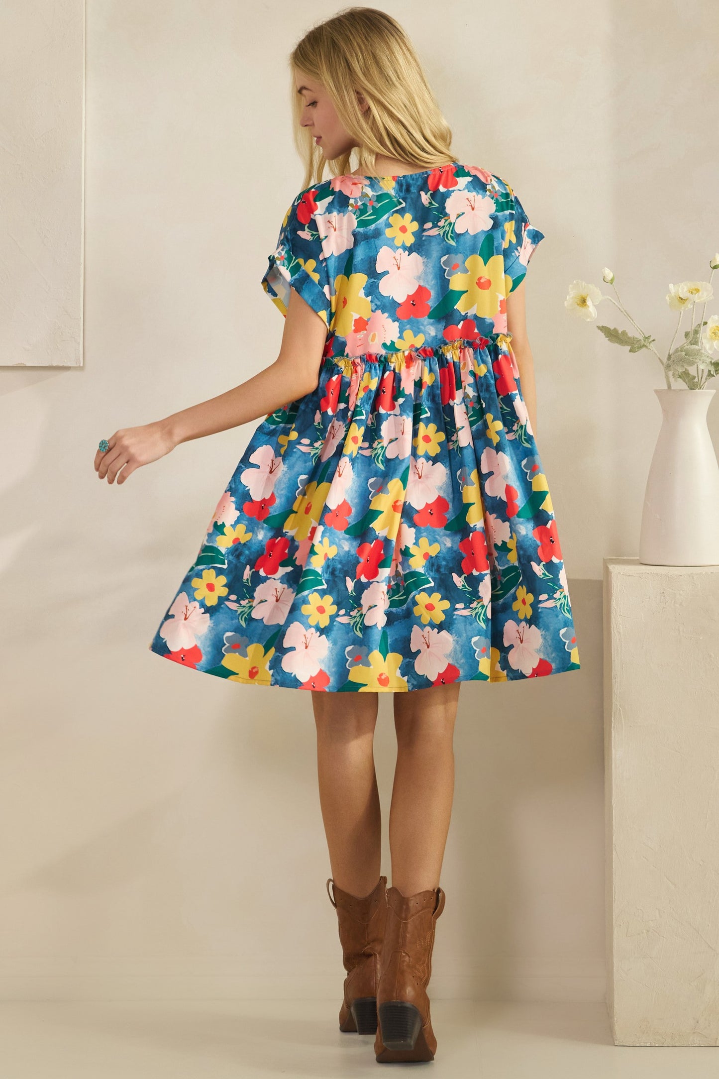 Midnight Garden Button Dress