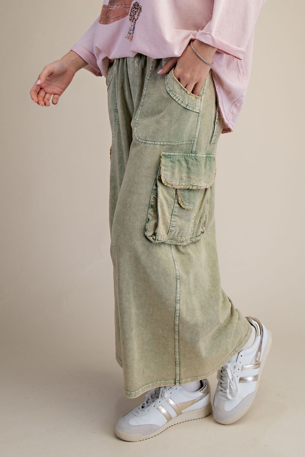 WASHED CARGO KNIT PANTS