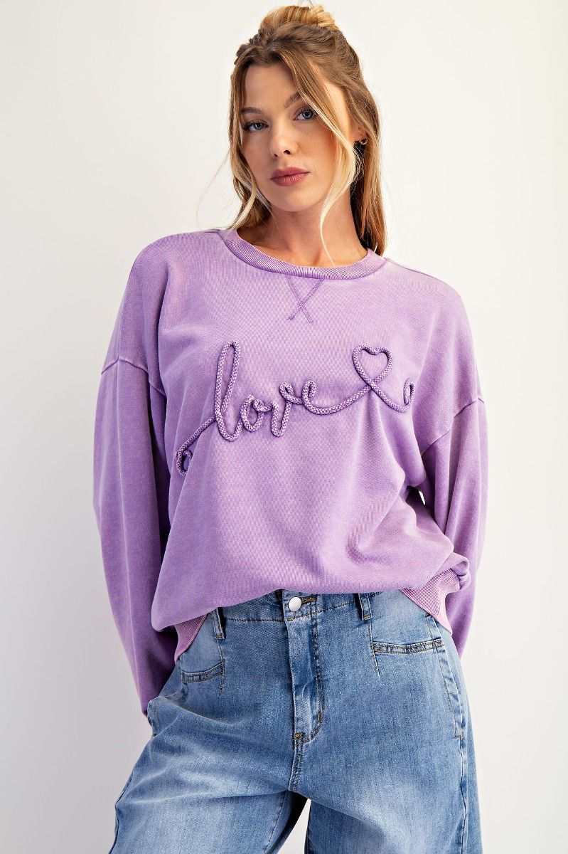 LOVE EMBO MONKEY WASHED TERRY PULLOVER