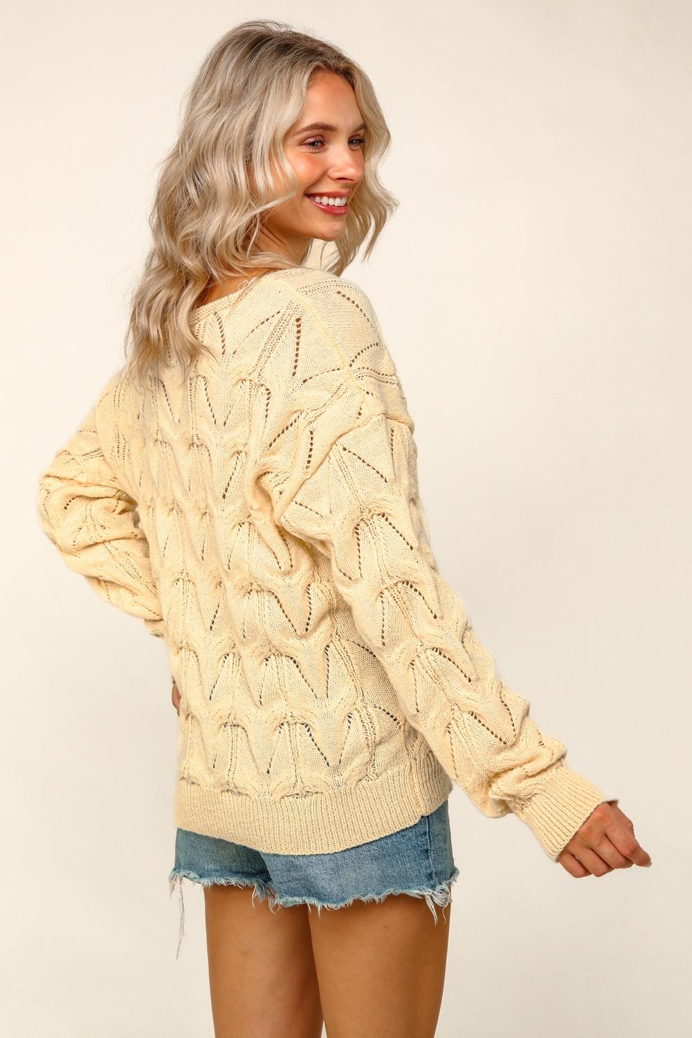 Patterned Sweater Knit Top