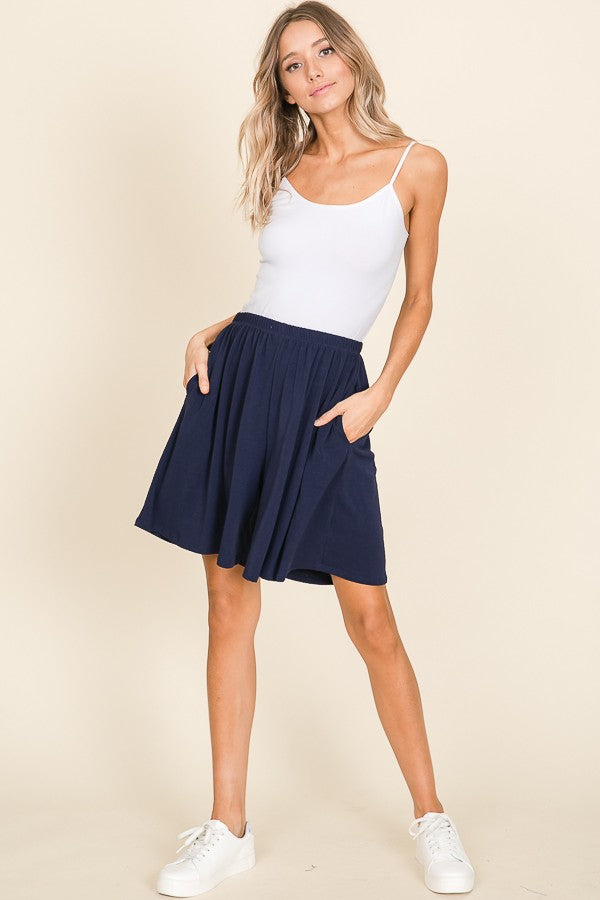 Casual Elastic Waistband Shorts