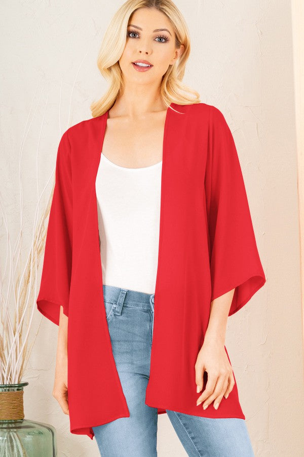 Solid Open Cardigan