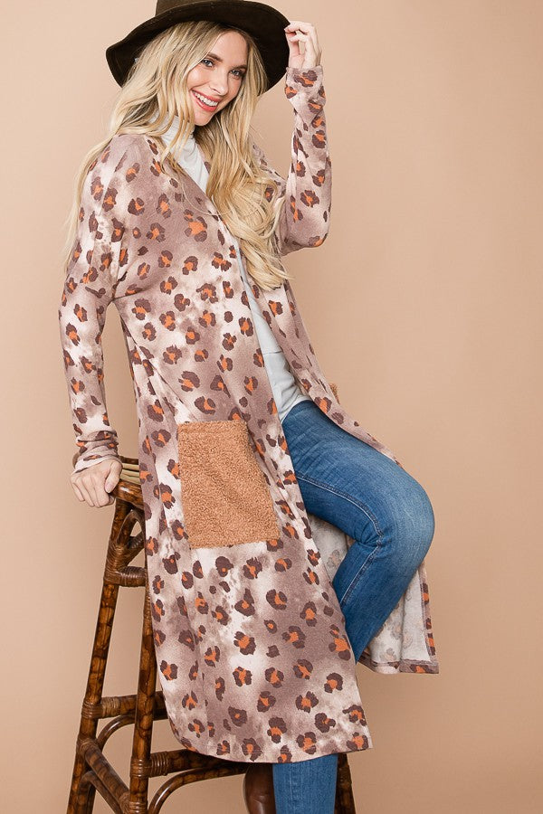 Animal print cardigan