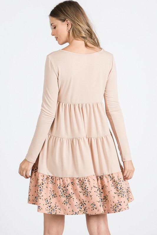 A Tiered Loose Fit Shift Dress