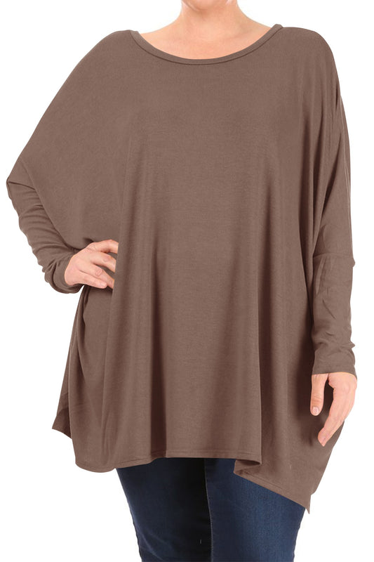 Solid, Oversized Long Sleeve, Poncho Sweater