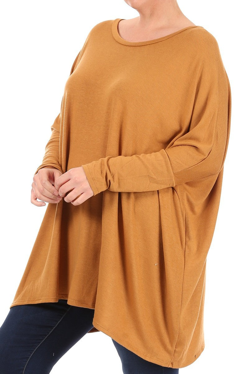 Solid, Oversized Long Sleeve, Poncho Sweater