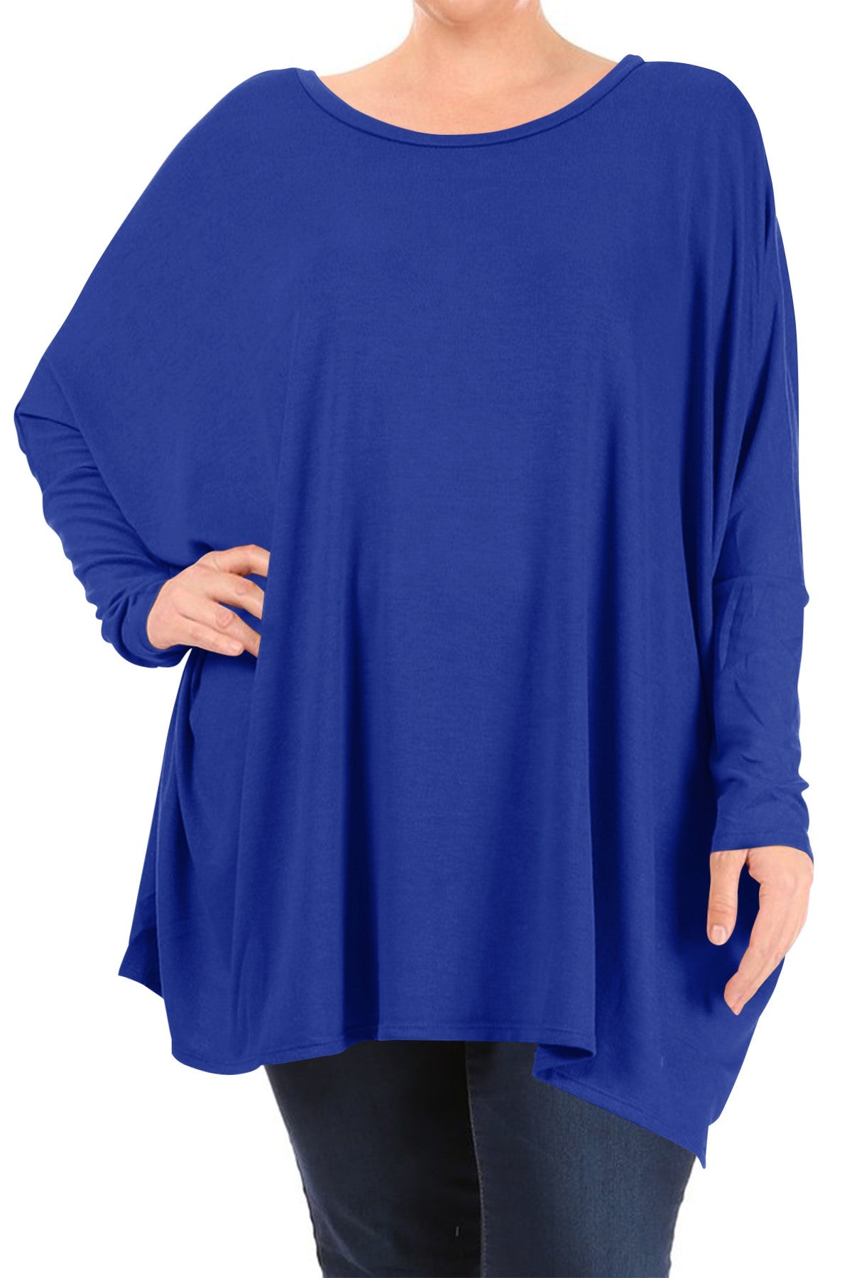 Solid, Oversized Long Sleeve, Poncho Sweater