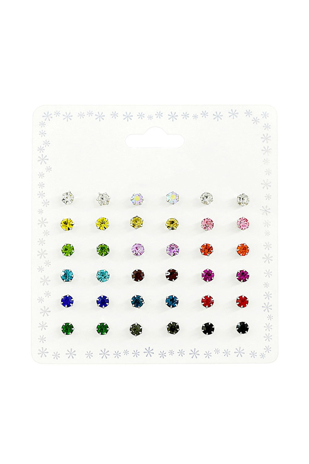 Set of 18 Crystal Stud Earring Set