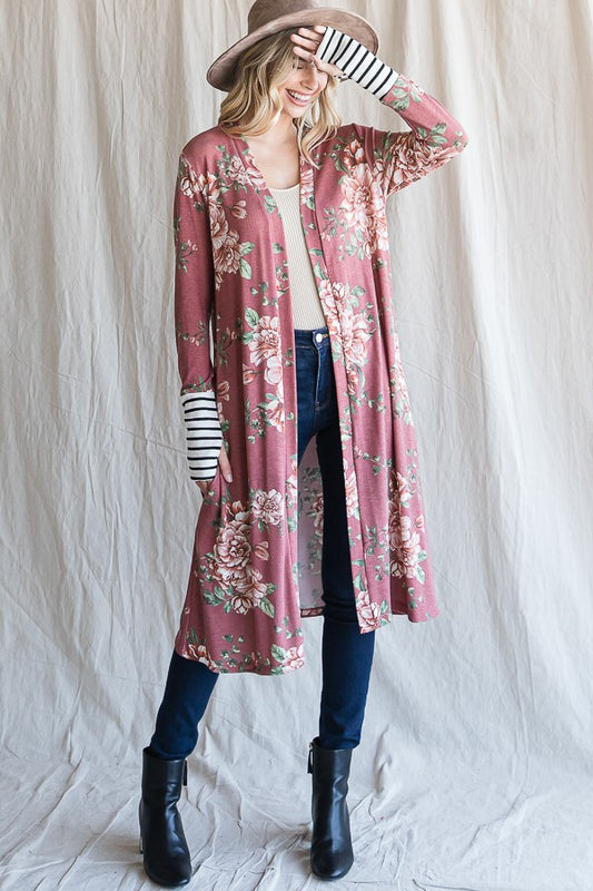 Floral Print Maxi Cardigan