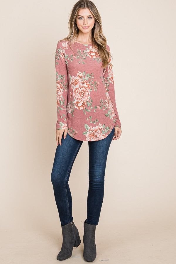 Relaxed Fit Floral Print Top