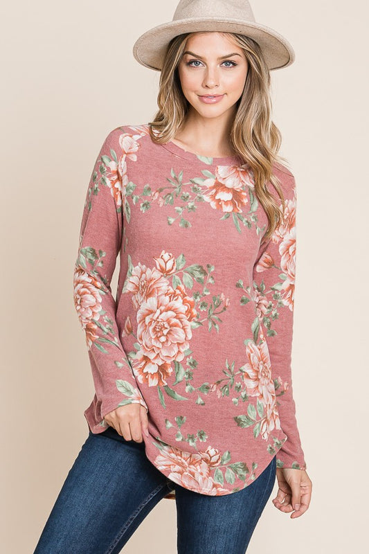 Relaxed Fit Floral Print Top