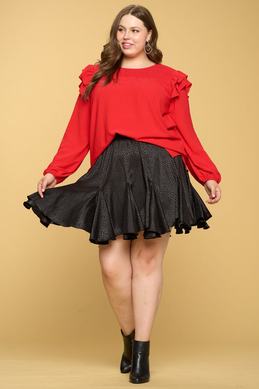 Ditzy Leopard Print Satin Mini Skirt